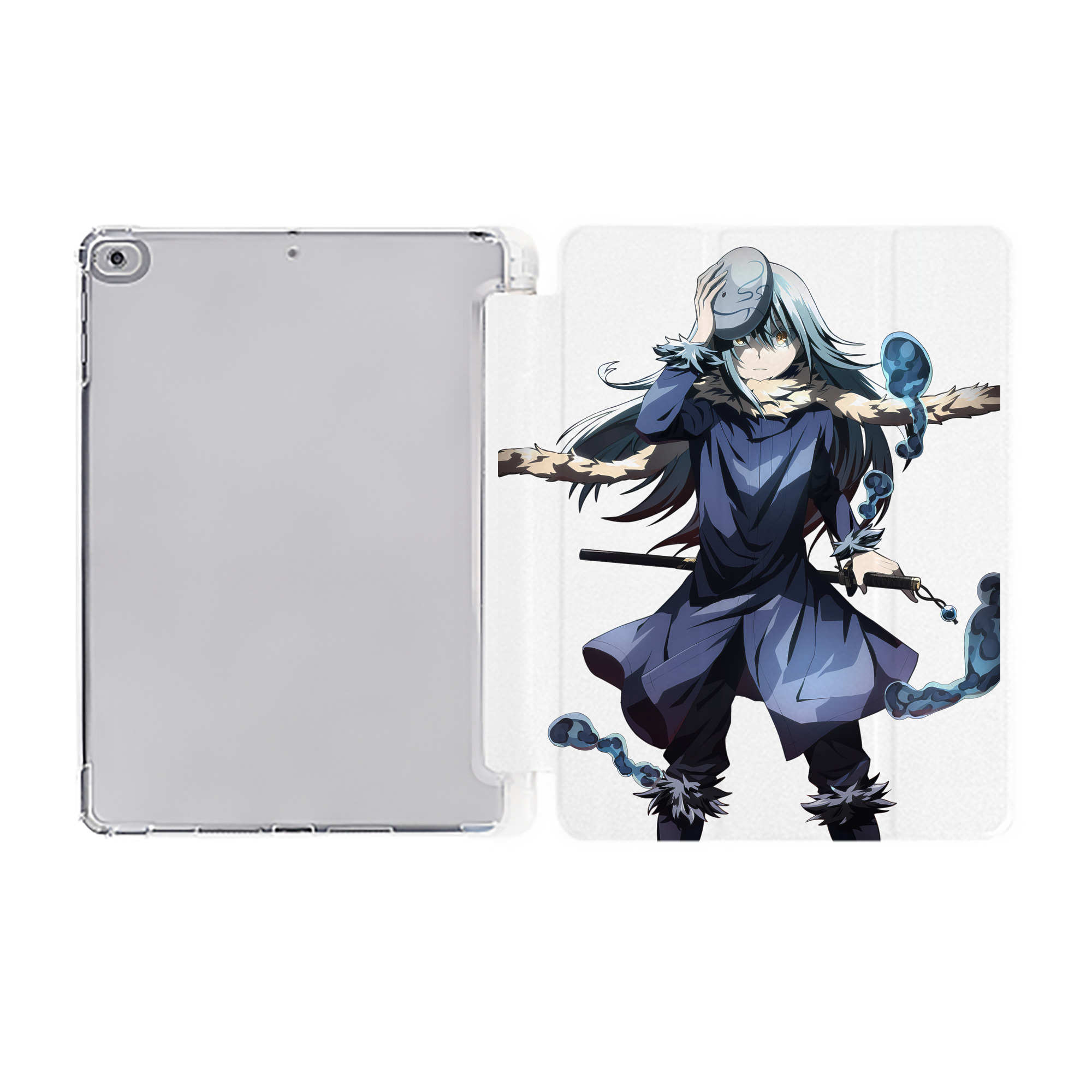 （画像用） 転スラ Regarding Reincarnated to Slime IPad ケース ペン収納付き 三つ折りスタンド PUレザー×シリコン 対応機種9.5/10.5/10.9インチ